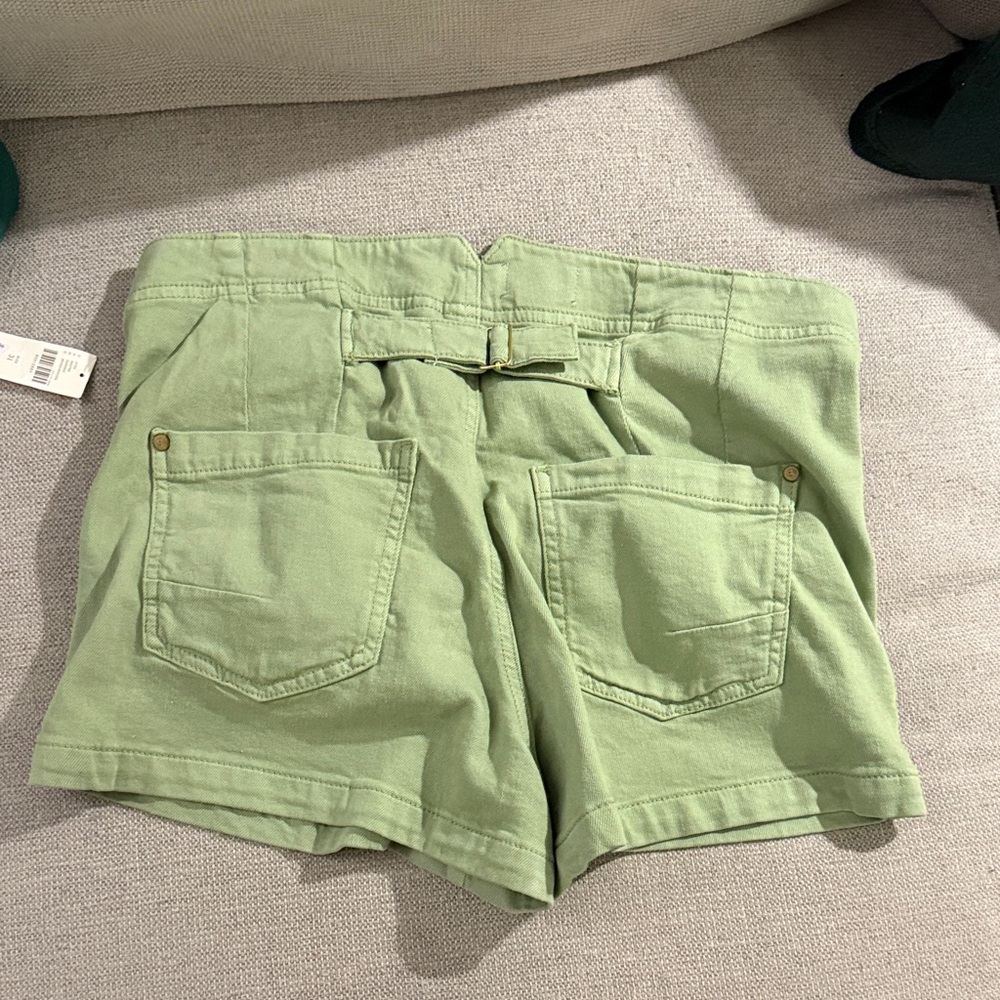 Anthropologie Sage Green High Waist Shorts